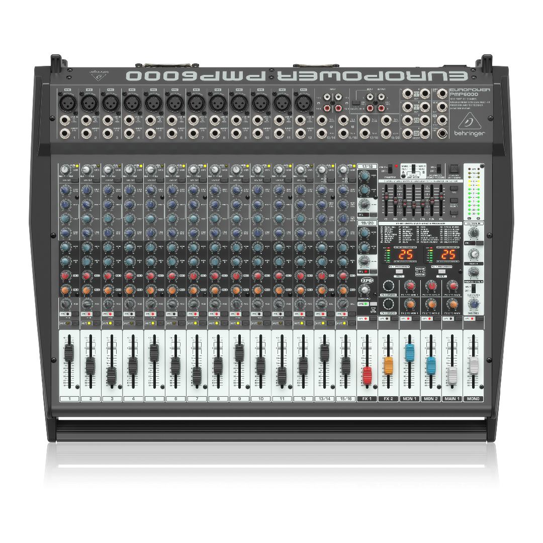 Behringer PMP6000 Powered Mixer 1600-Watt 20-Channel with Dual Multi-FX Processor and FBQ Feedback Detection System