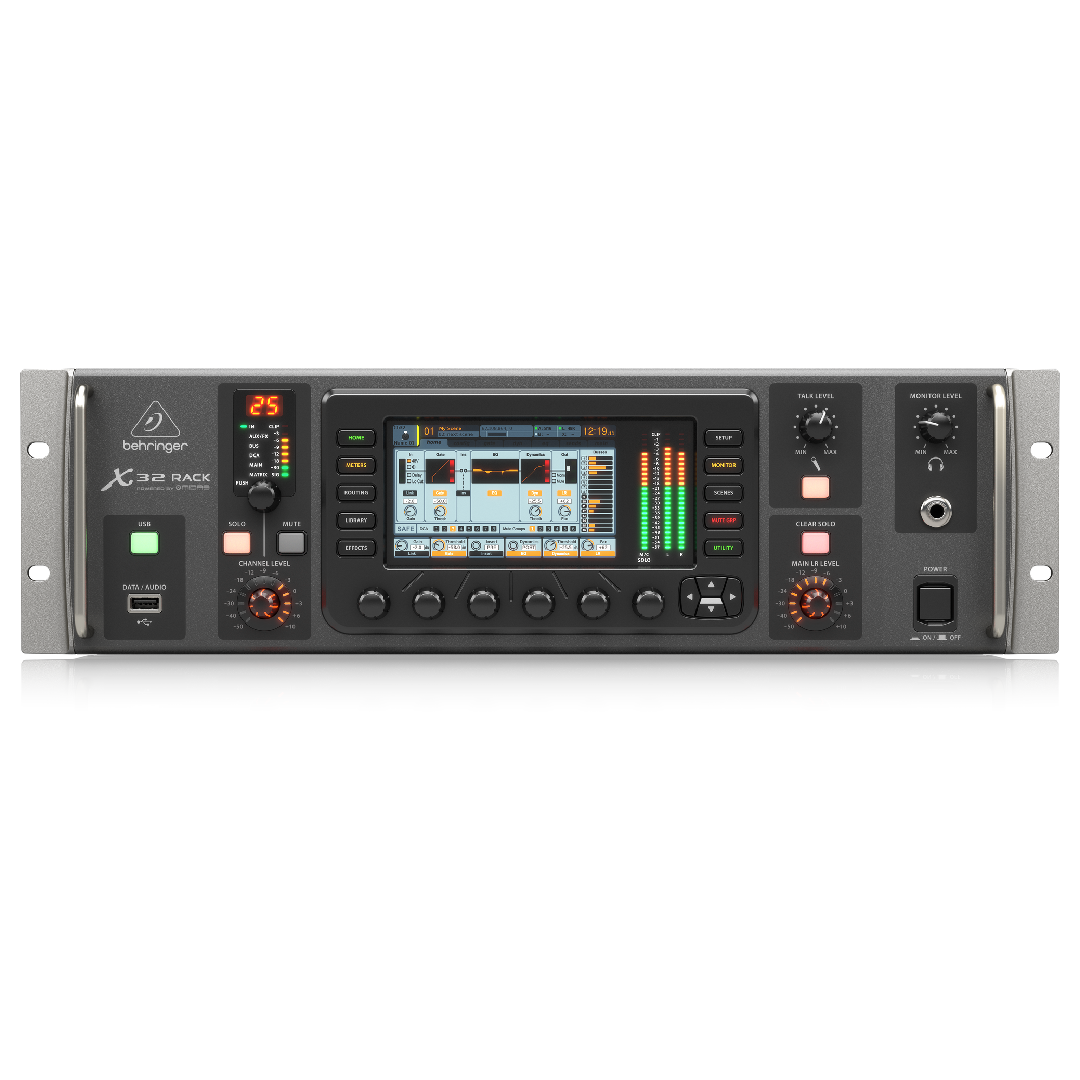 Behringer X32 RACK 40-Input, 25-Bus Digital Rack Mixer with 16 Programmable Midas Preamps, USB Audio Interface and iPad/iPhone* Remote Control