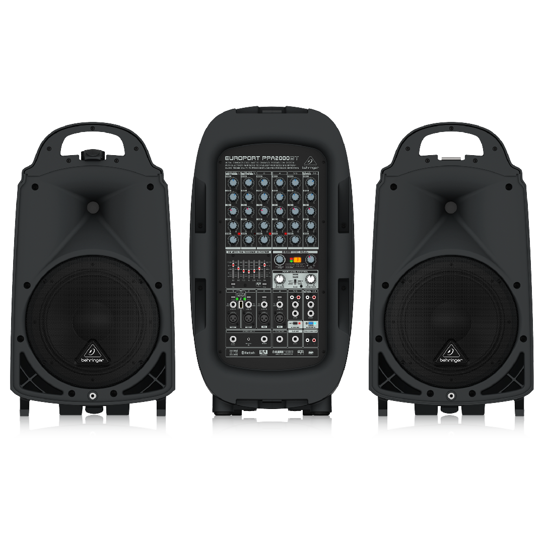 Behringer PPA2000BT Ultra Compact 2000 Watt 8 Channel Portable PA System with Bluetooth Wireless Technology